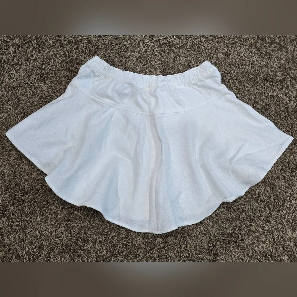 Aerie White Denim Flowy Skirt Size S NWT
